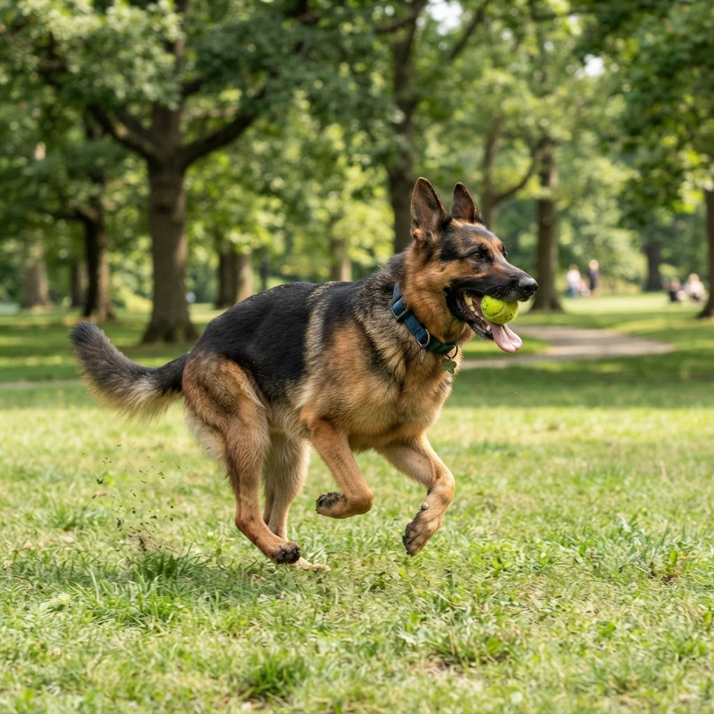 German Shepherd - Playing Fetch