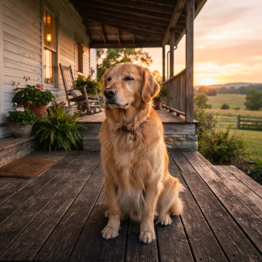 Golden Retriever - On the Porch