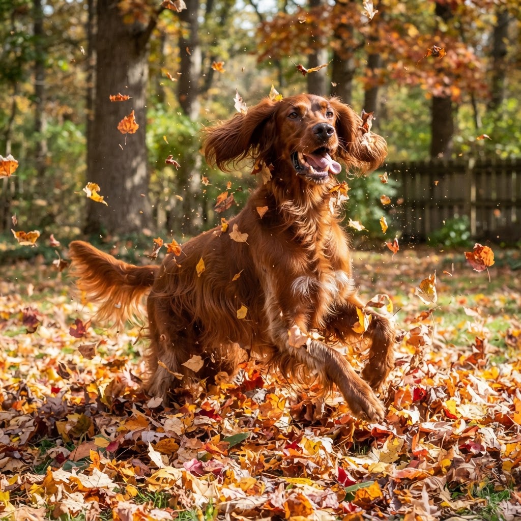 Playing in Autumn Leaves