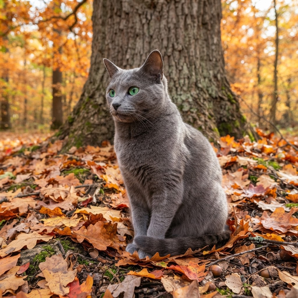 Sitting under an oak tree with autumn leaves