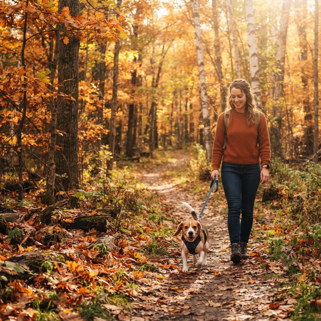 Autumn trail walk