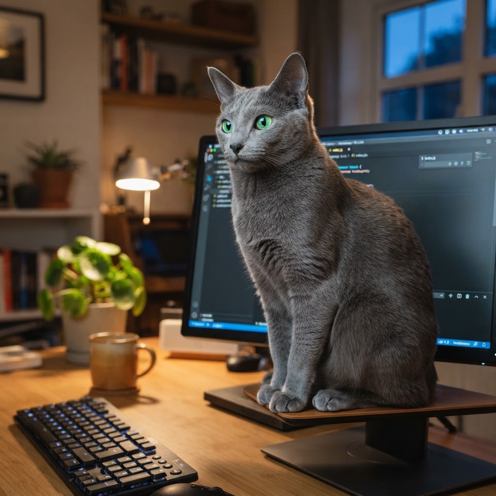 Sitting on top of a warm computer monitor
