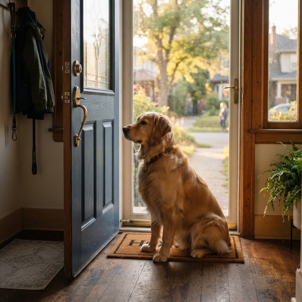 Golden Retriever - Waiting at Door