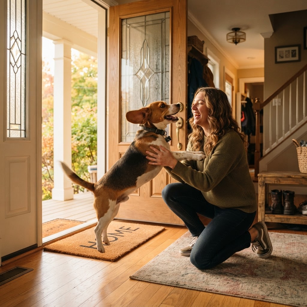 Greeting at the front door