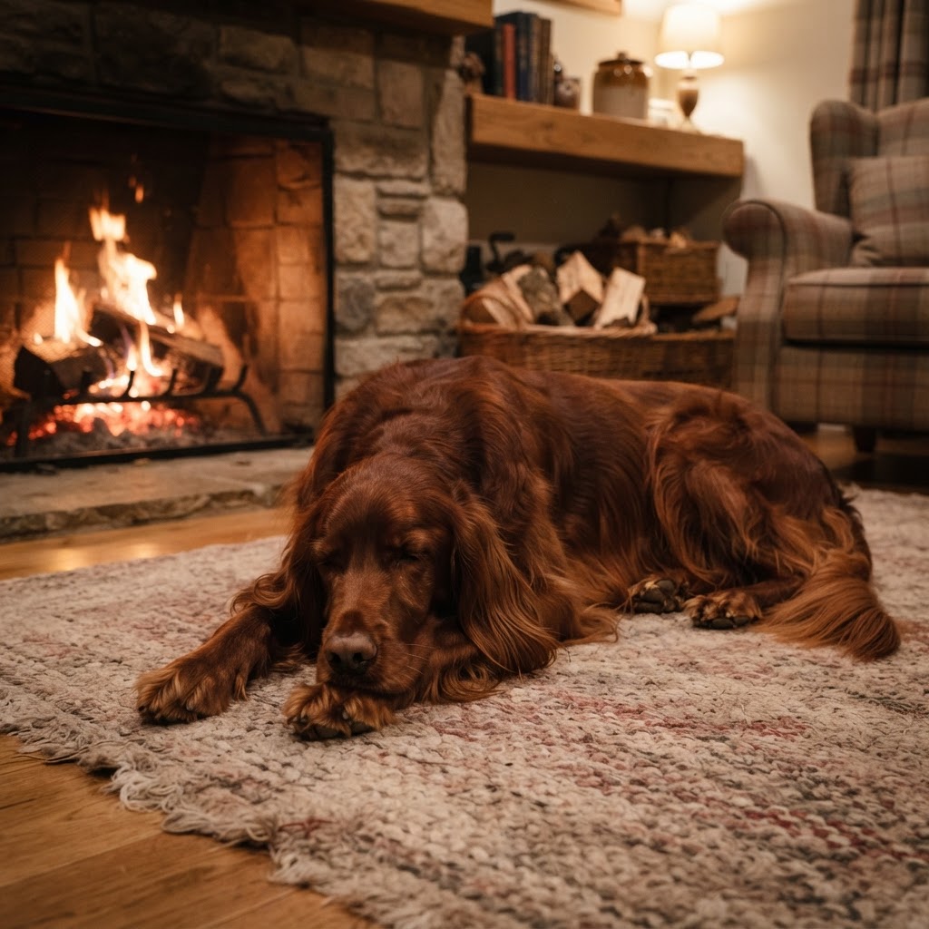 Cozy Rug by the Fire