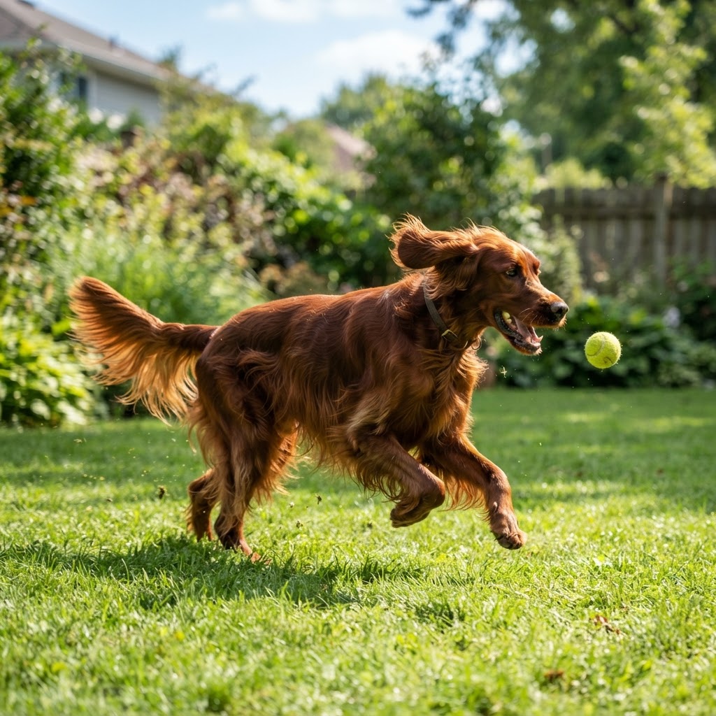Chasing a Ball in the Yard