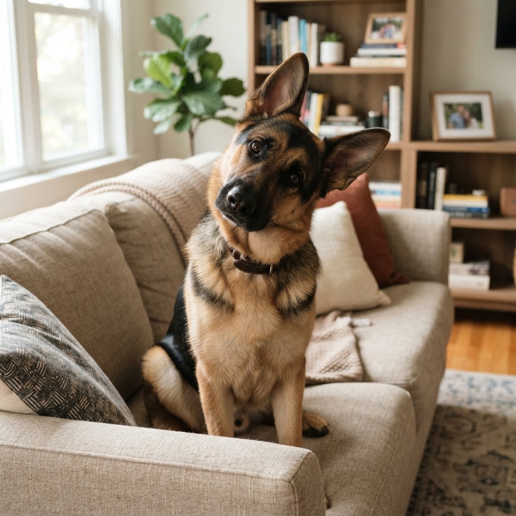 German Shepherd - On the Couch