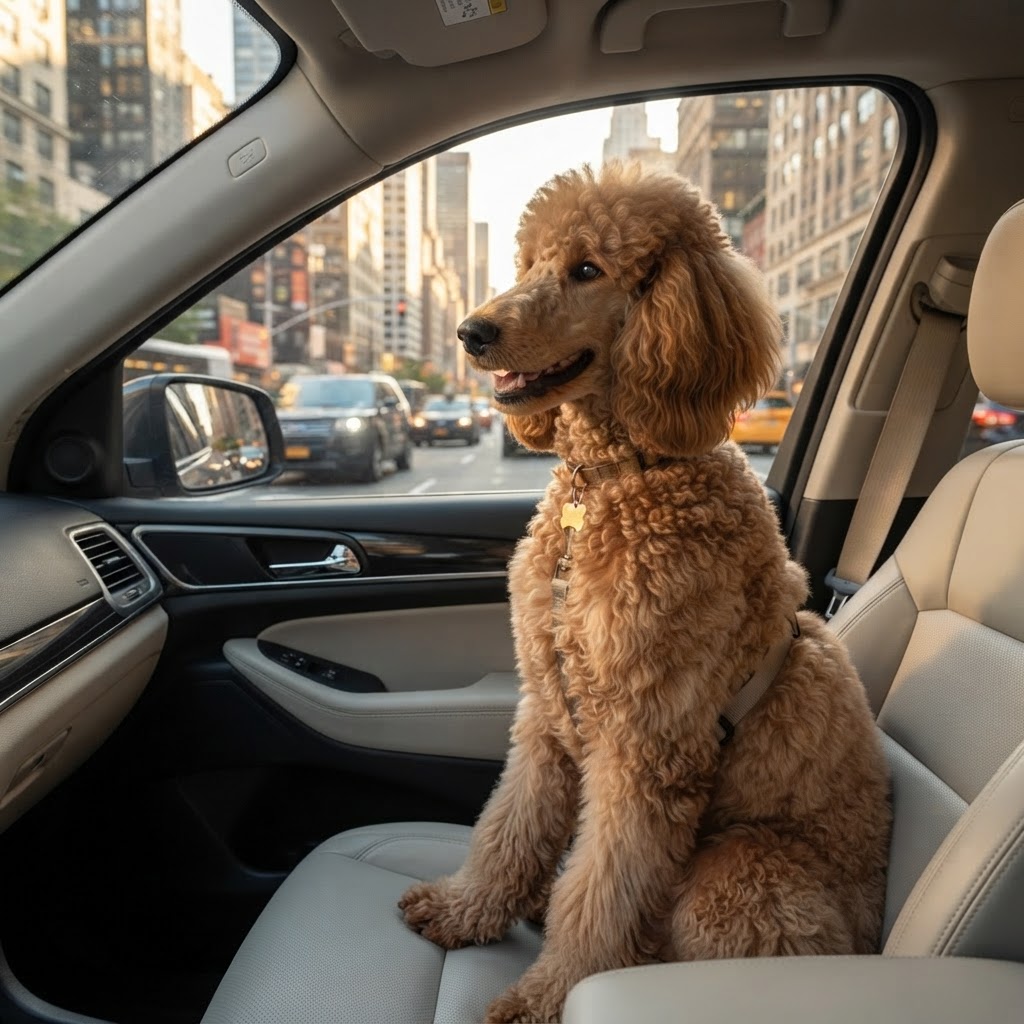 Standard Poodle - In Car Passenger Seat