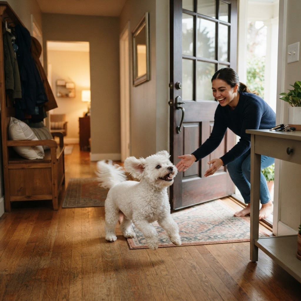 Bichon Frise - Greeting at the Door
