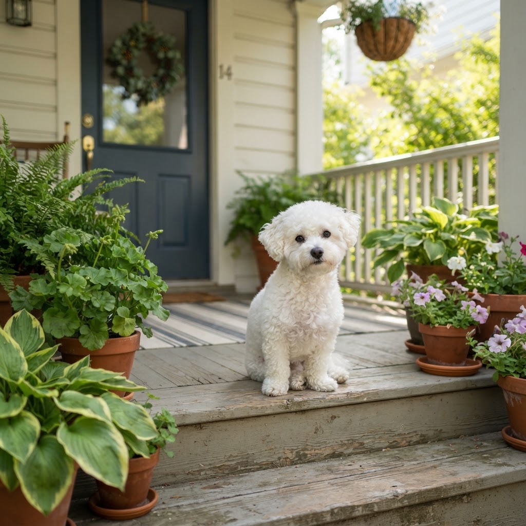 Bichon Frise - On the Porch