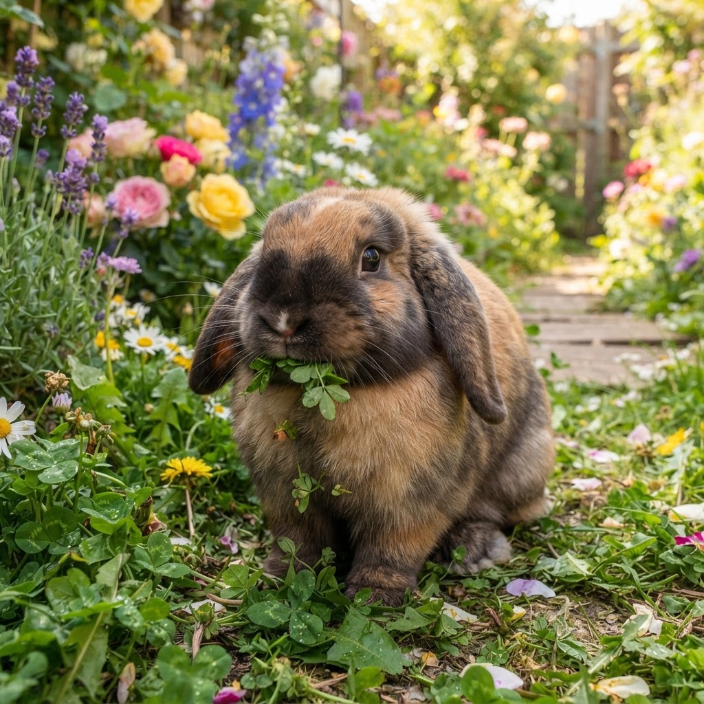 Munching Clover in the Garden