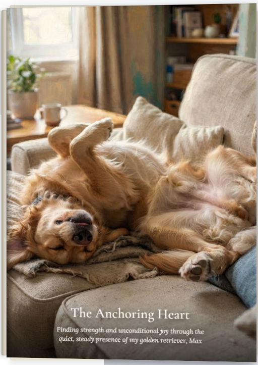 A finished PetBook Story keepsake — the memoir of a golden retriever