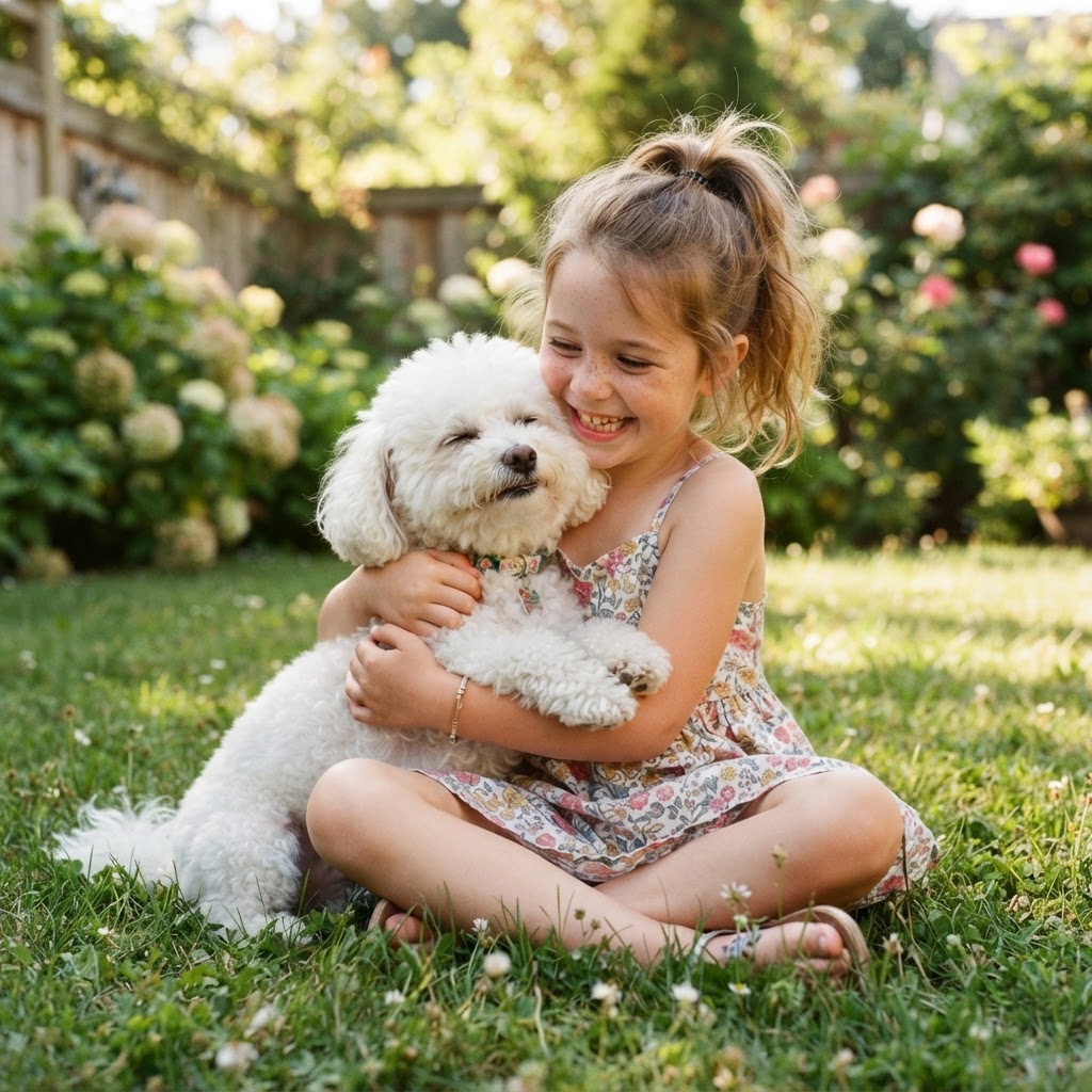 Bichon Frise - Hugging a Child