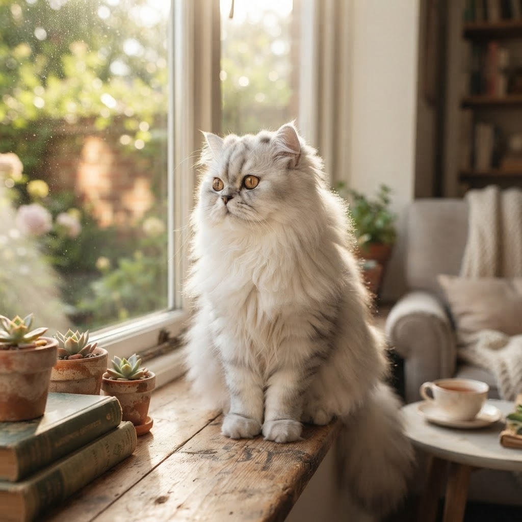 Looking out at the garden from a windowsill