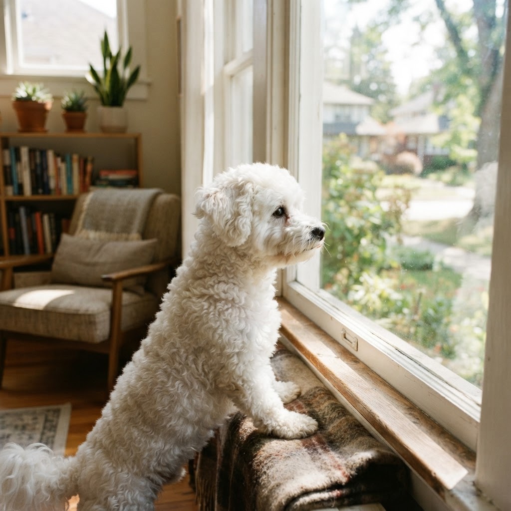 Bichon Frise - Looking Out the Window