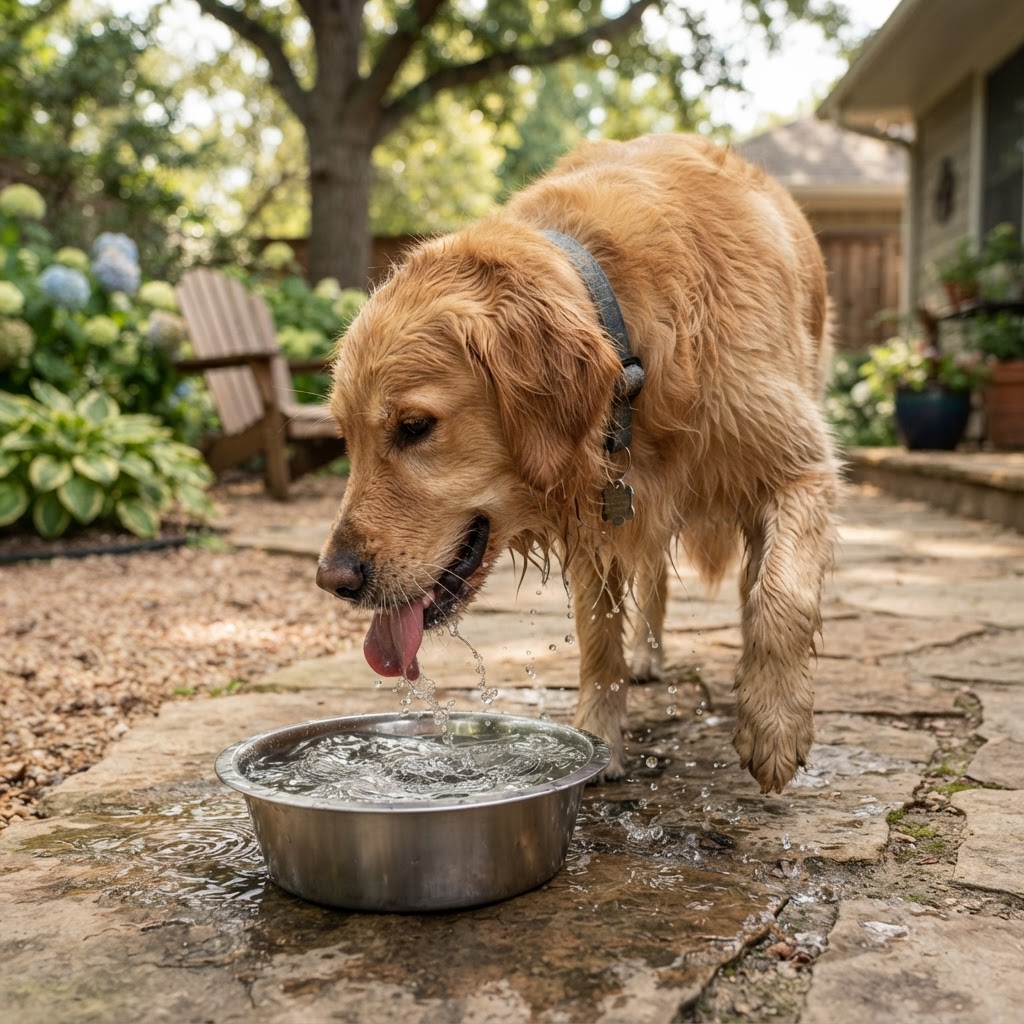 Golden Retriever - Drinking Water