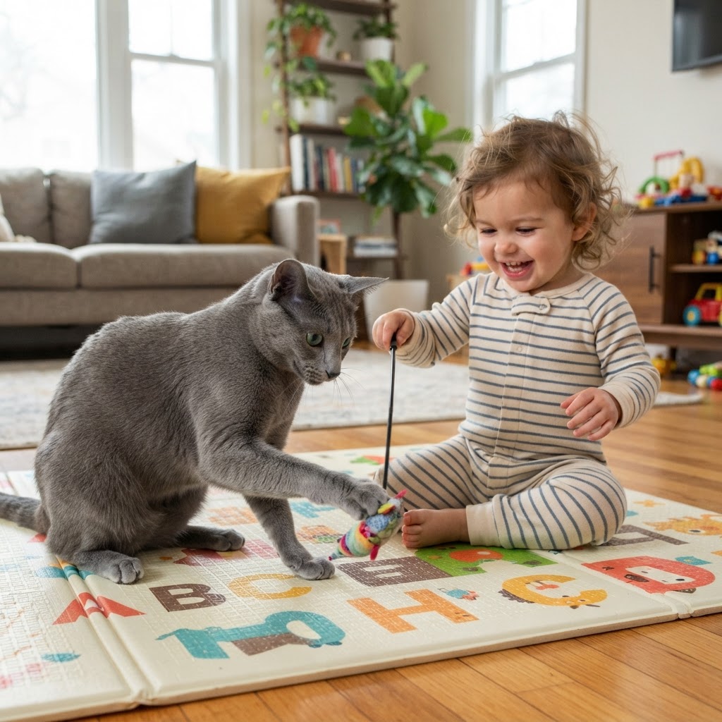 Playing with a toddler on the floor
