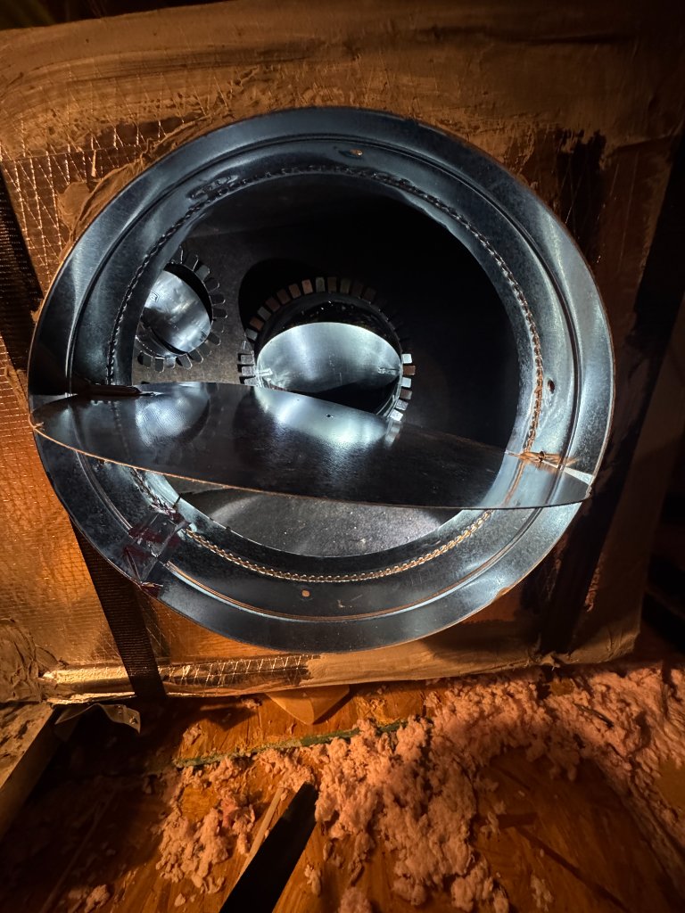 Plenum with Collar and Damper — Clean Attic Install