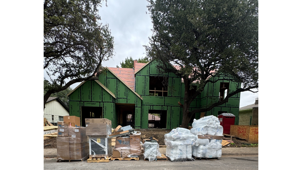 Materials Staged and Ready — New Construction Project