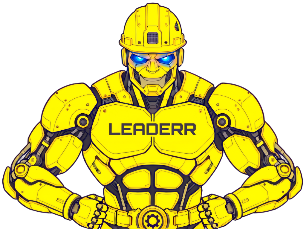 Leaderr AI robot mascot