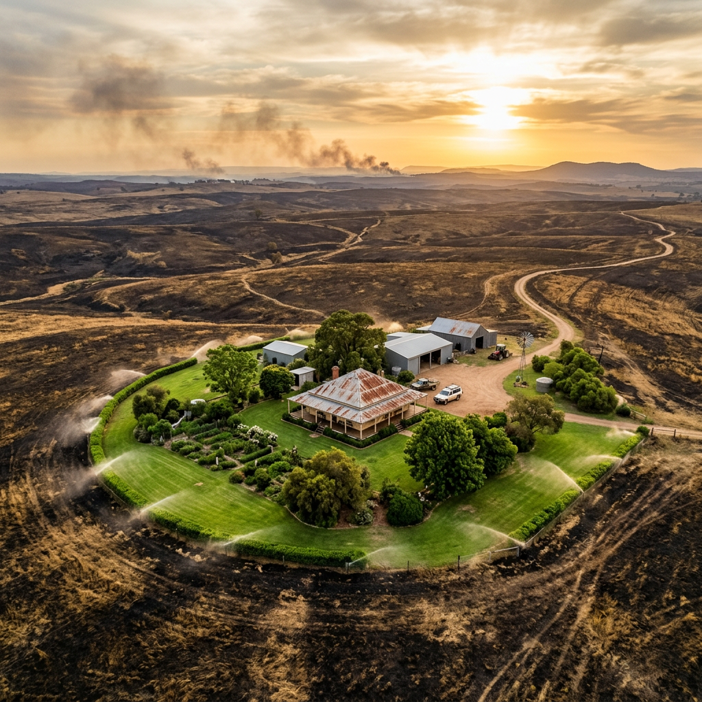 How One Farmer's Sprinkler System Saved His Property From a 2,200-Hectare Grassfire