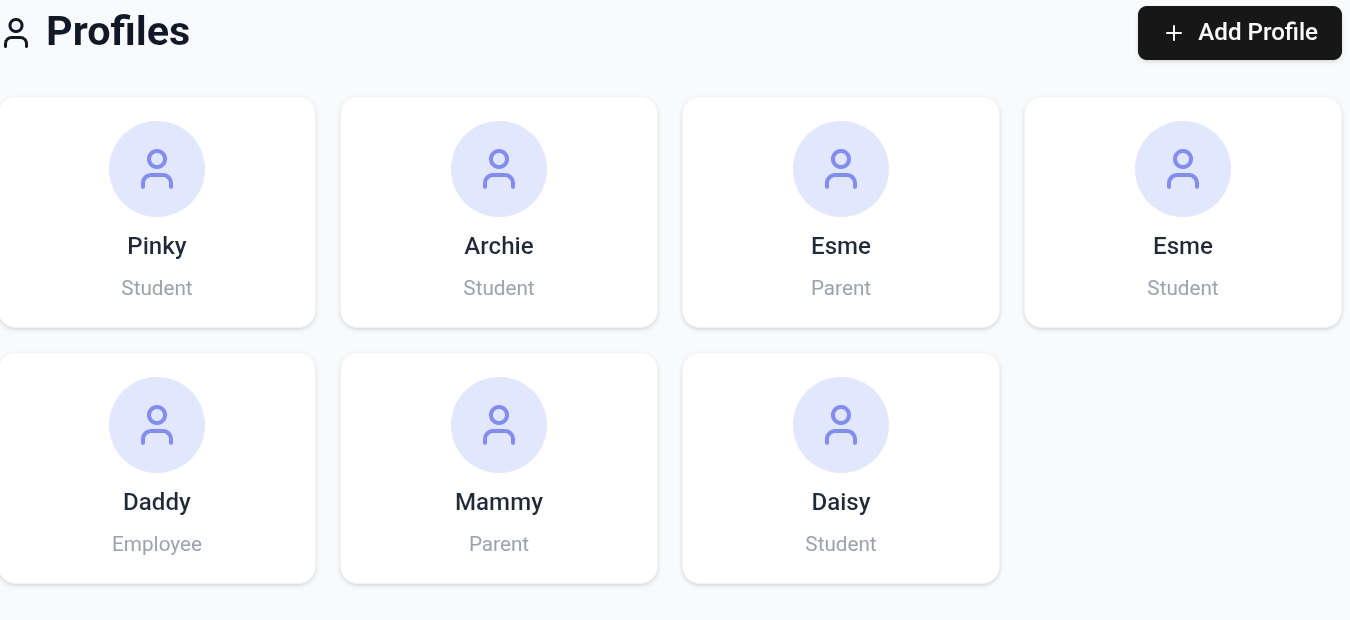 Add profiles and  chat with me  template preview