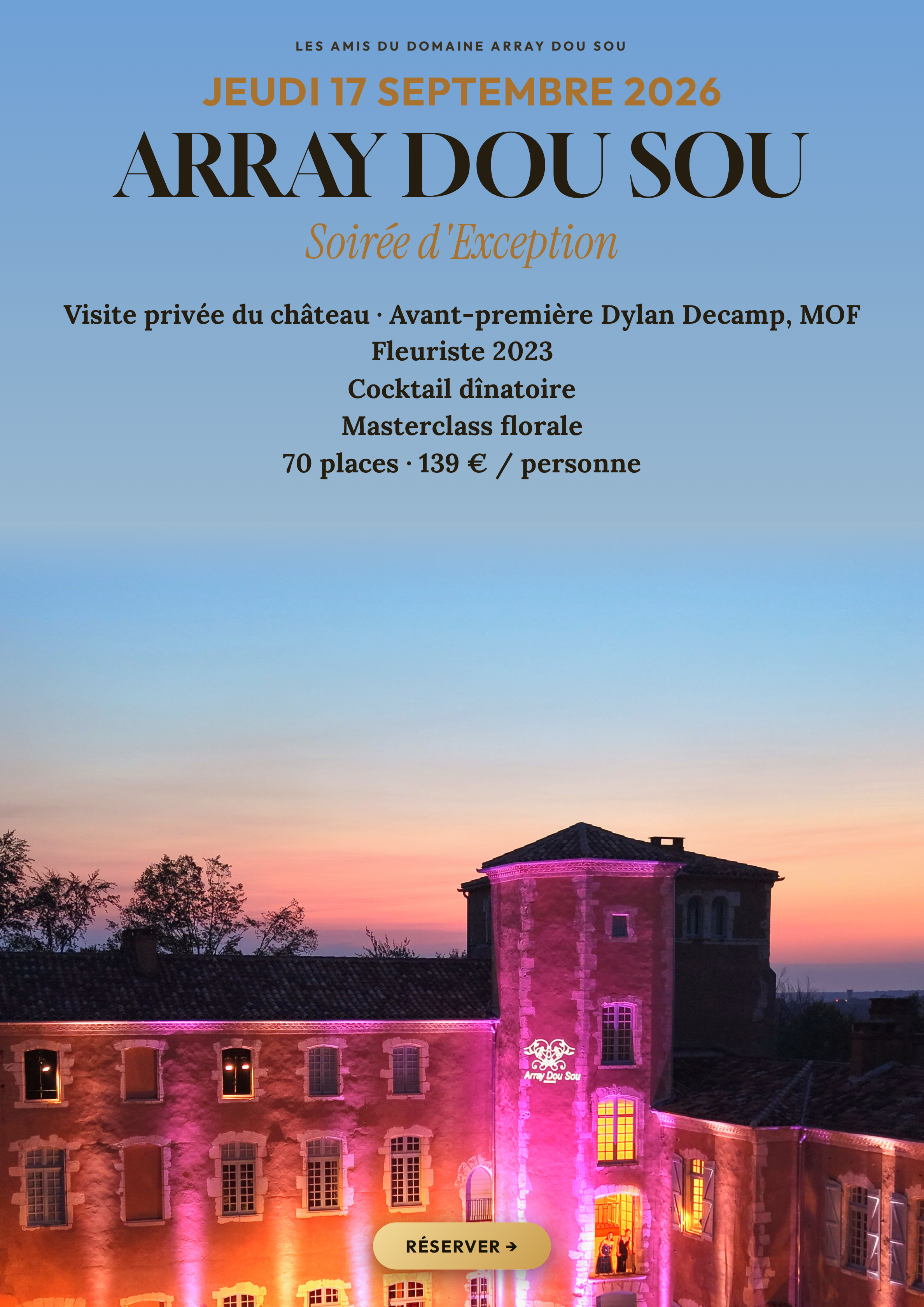 Affiche Soirée d'Exception — Array Dou Sou — Jeu. 17 septembre 2026