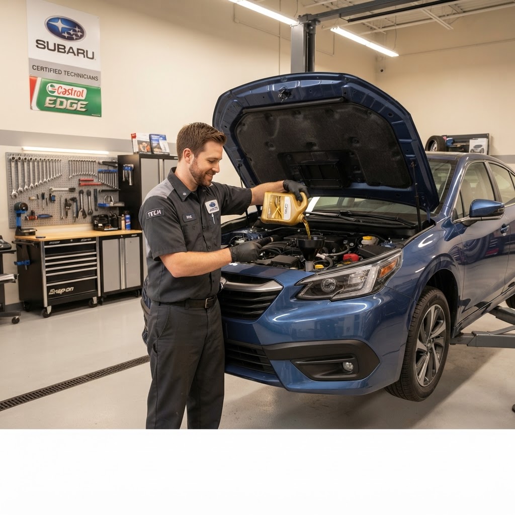 Certified mechanic performing a minor car service and engine oil change in Dubai — 800FixMyCar