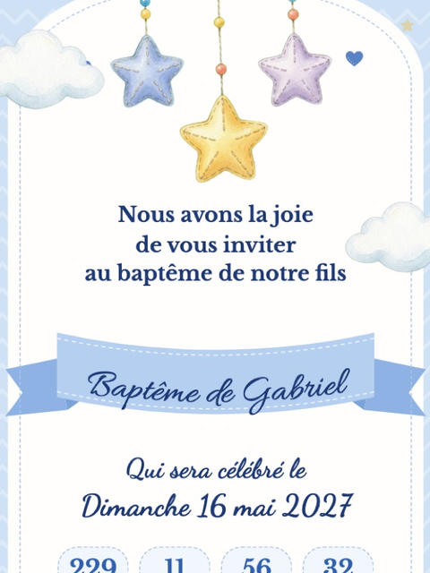Modèle de faire-part Ourson bleu