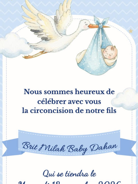Modèle de faire-part Cigogne