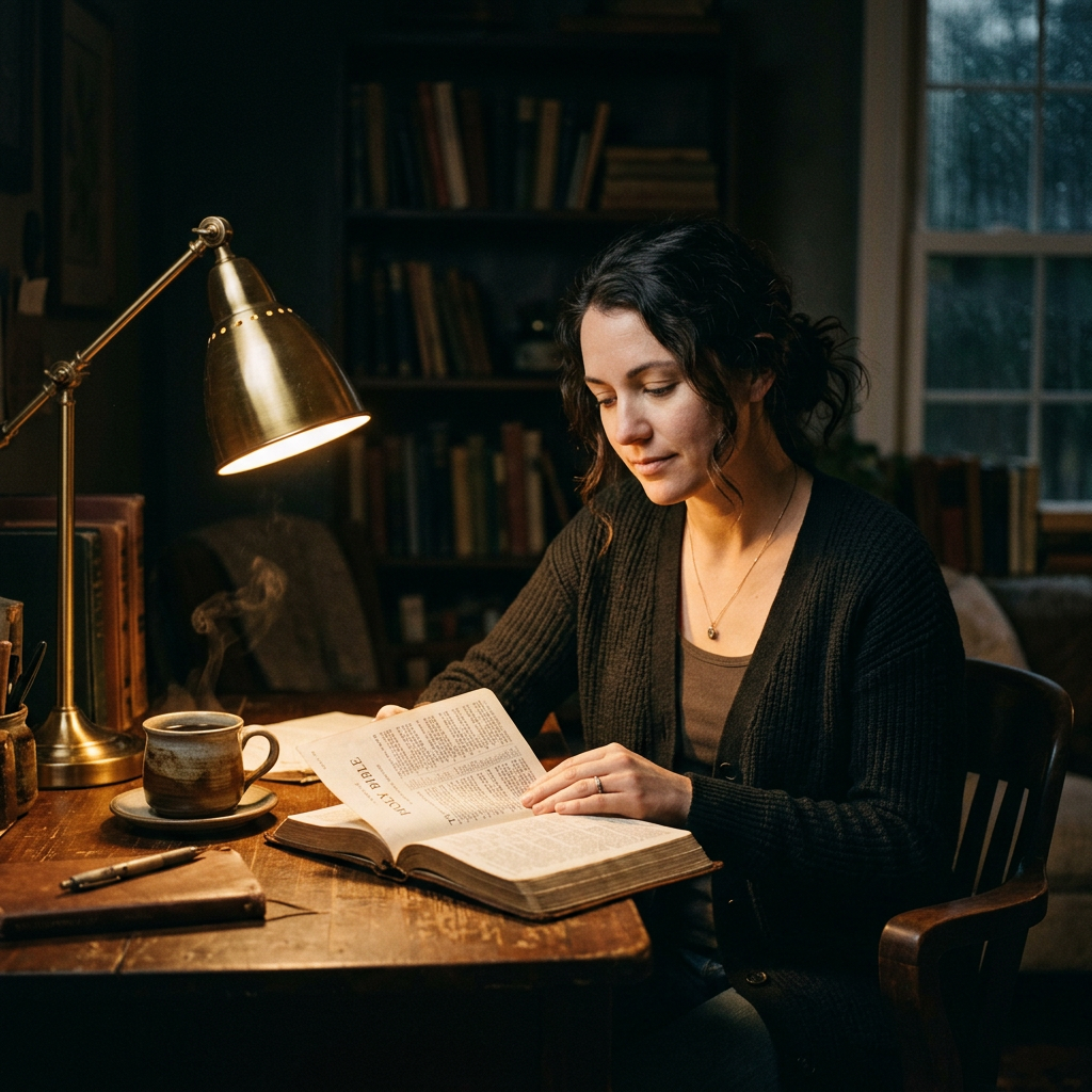 Person studying Bible