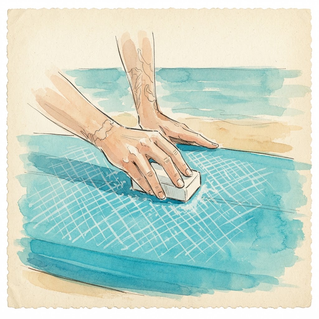 The crosshatch method — waxing the deck
