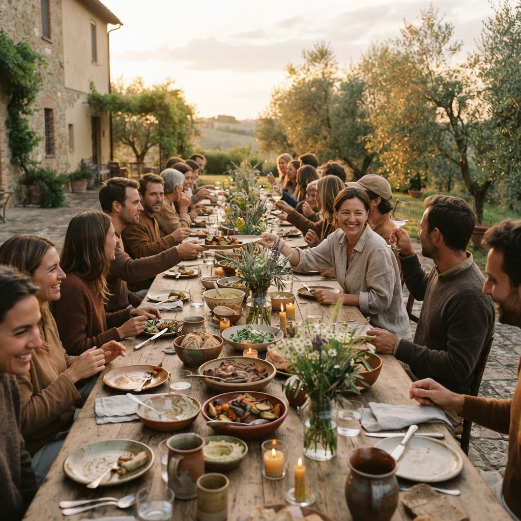A shared communal table