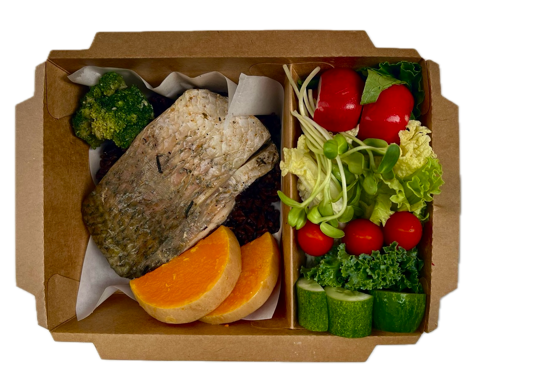 Baked Seabass with Black Rice