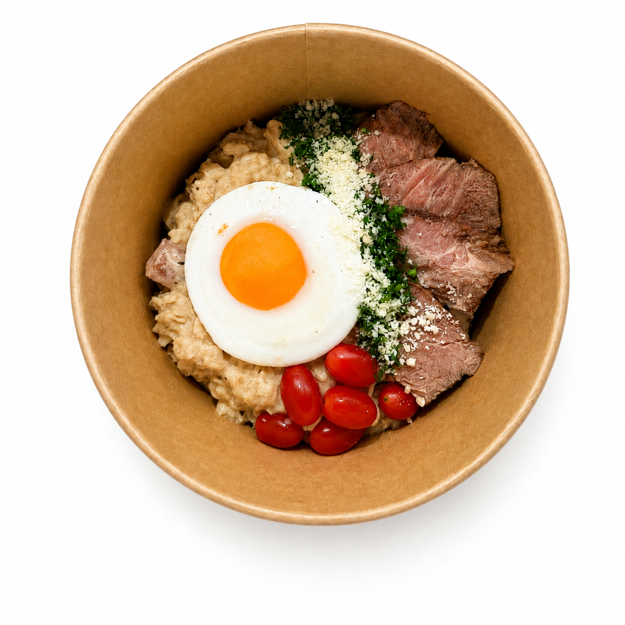 Italian-Style Oatmeal with Beef and Cheese
