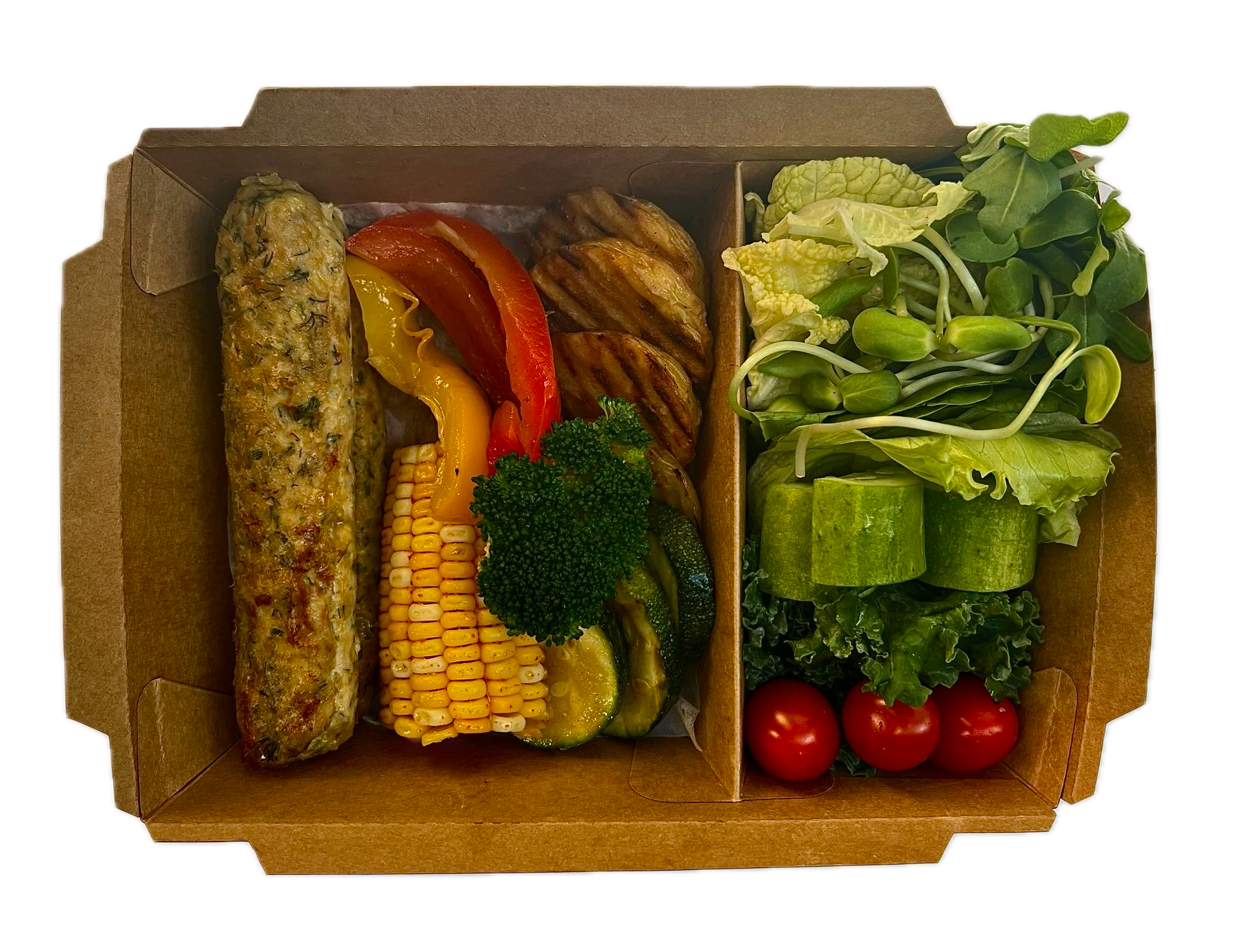 Chicken Lyulya with Grilled Vegetables
