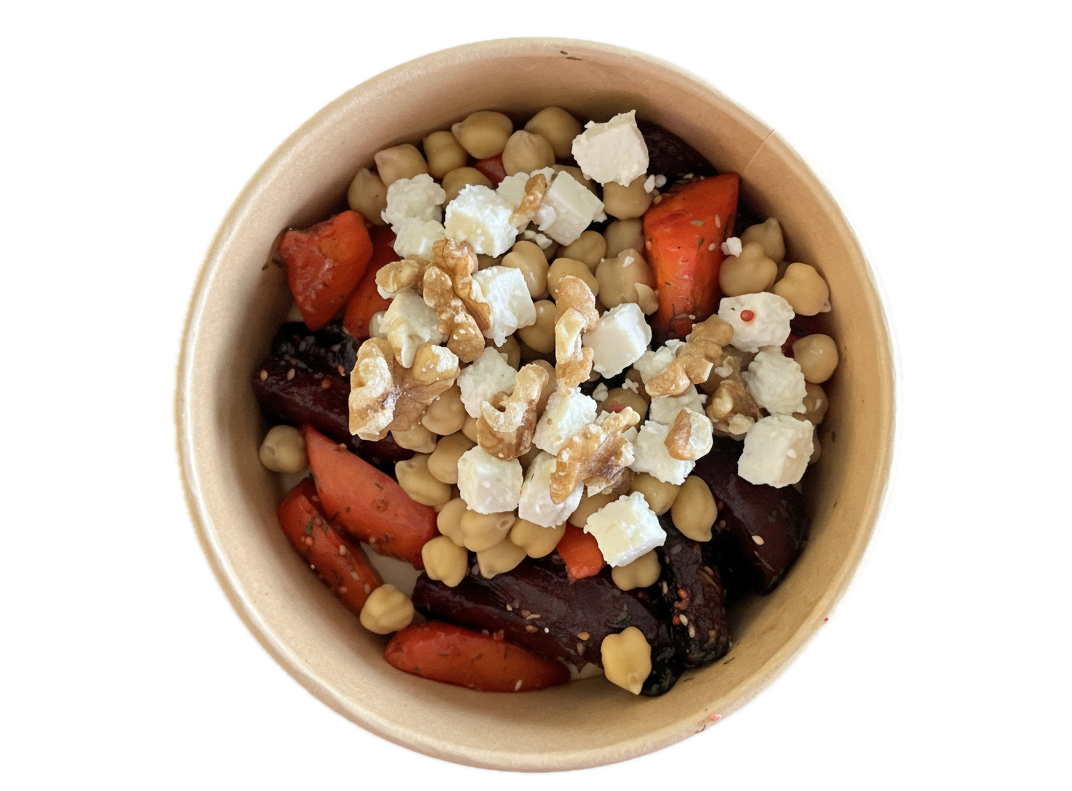 Roasted Vegetable Bowl with Chickpeas and Feta