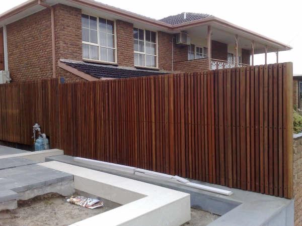 Hardwood timber fence modern design