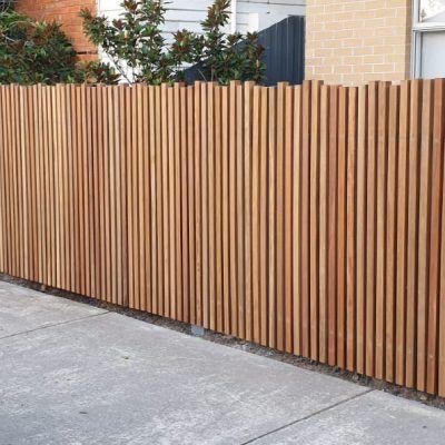 Hardwood timber fence installation