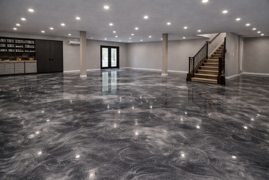 Plancher d'époxy commercial
