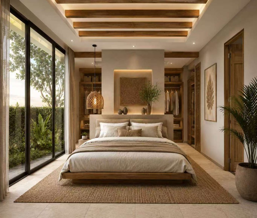 Master bedroom — garden view