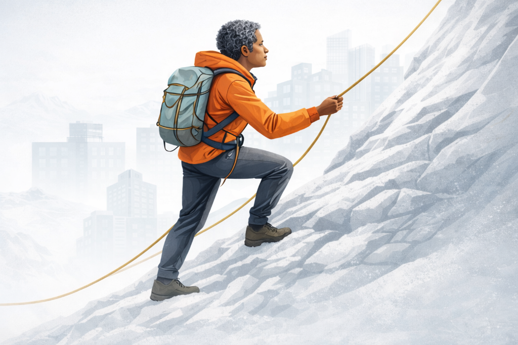 Woman ascending