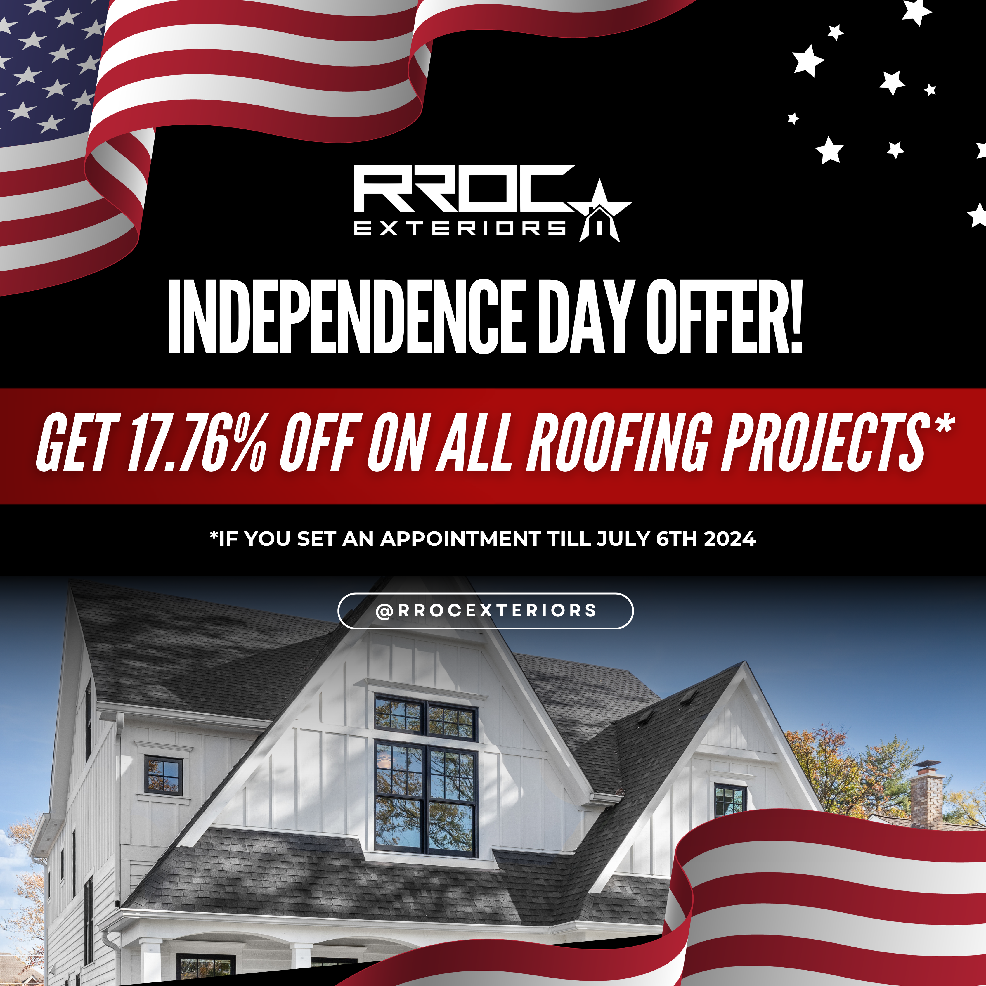 Independence Day promotional social media post with offer