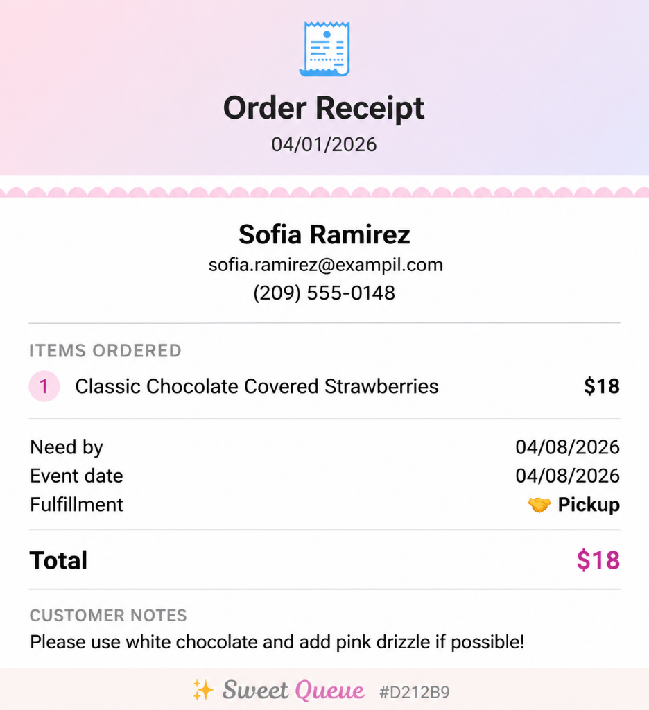 You get a clean order receipt