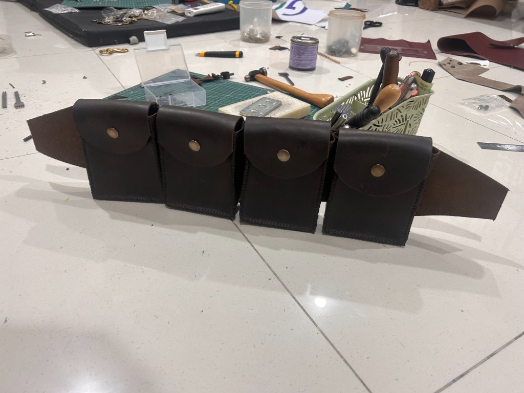 Leather utility belt in progress