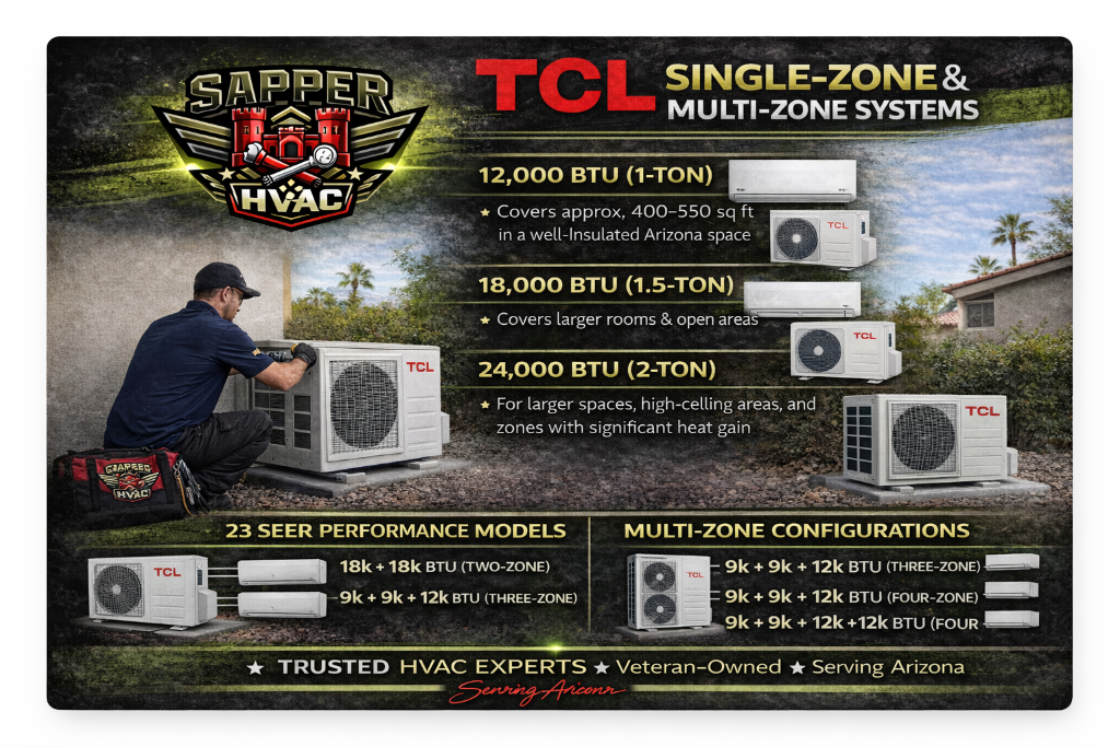 TCL 23 SEER mini split installation in Phoenix AZ