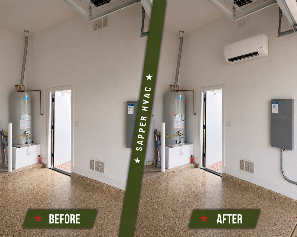 Sapper HVAC before and after installation