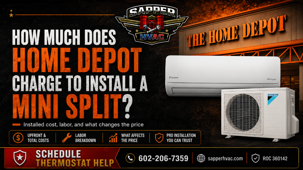 How much does Home Depot charge to install a mini split — Sapper HVAC blog cover