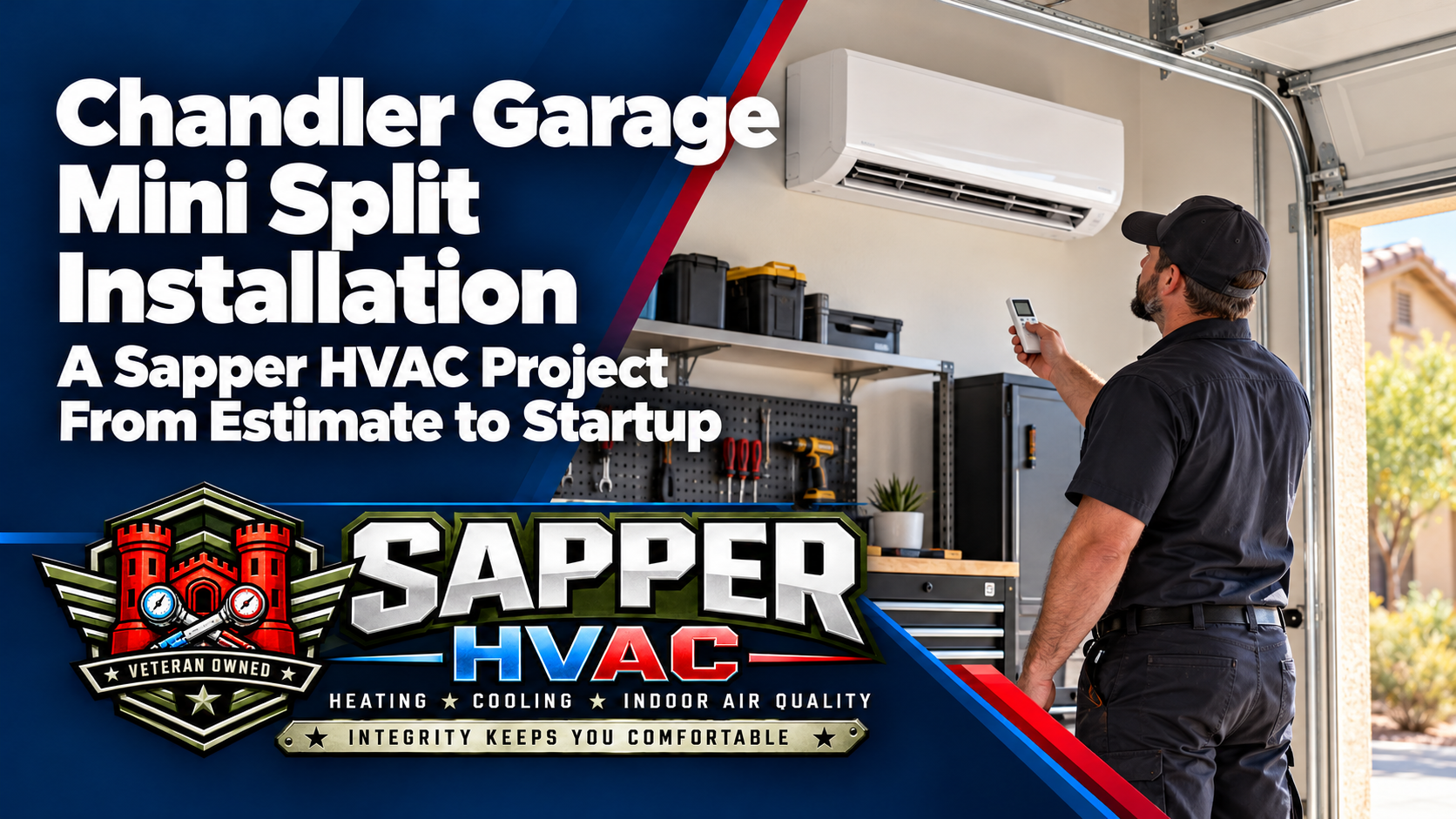 Chandler garage mini split installation case study cover from Sapper HVAC