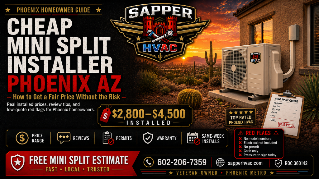 Cheap mini split installer Phoenix AZ — fair pricing guide from Sapper HVAC
